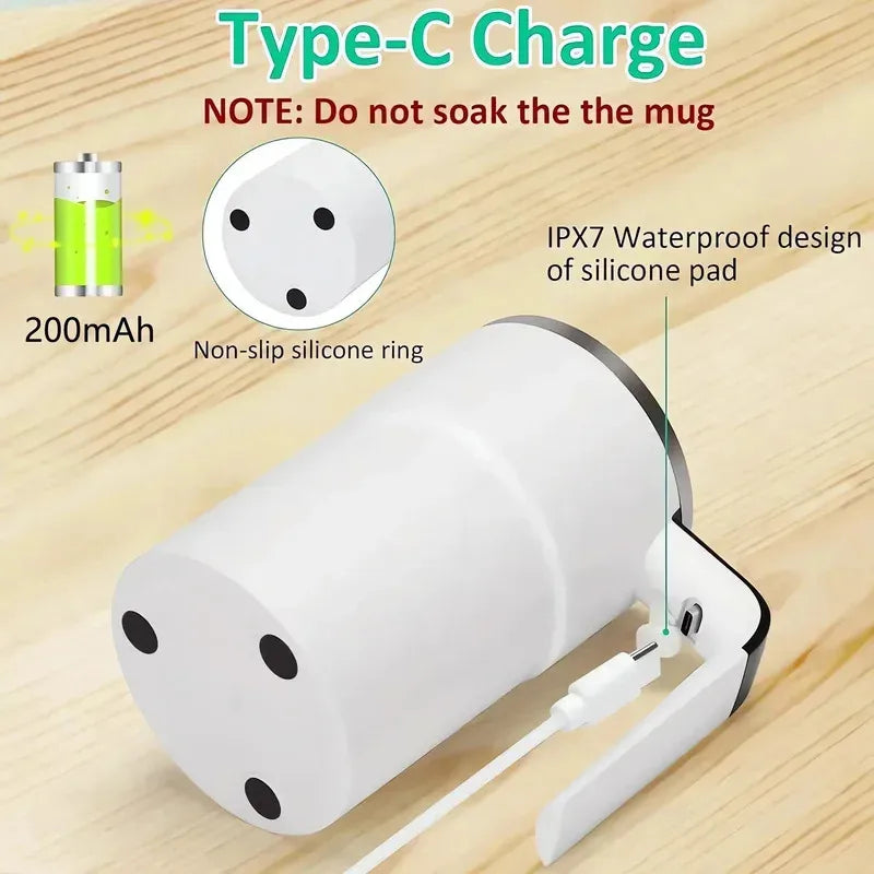 Self-Stirring Mug — Waterproof Electric Coffee Mixer, USB Rechargeable