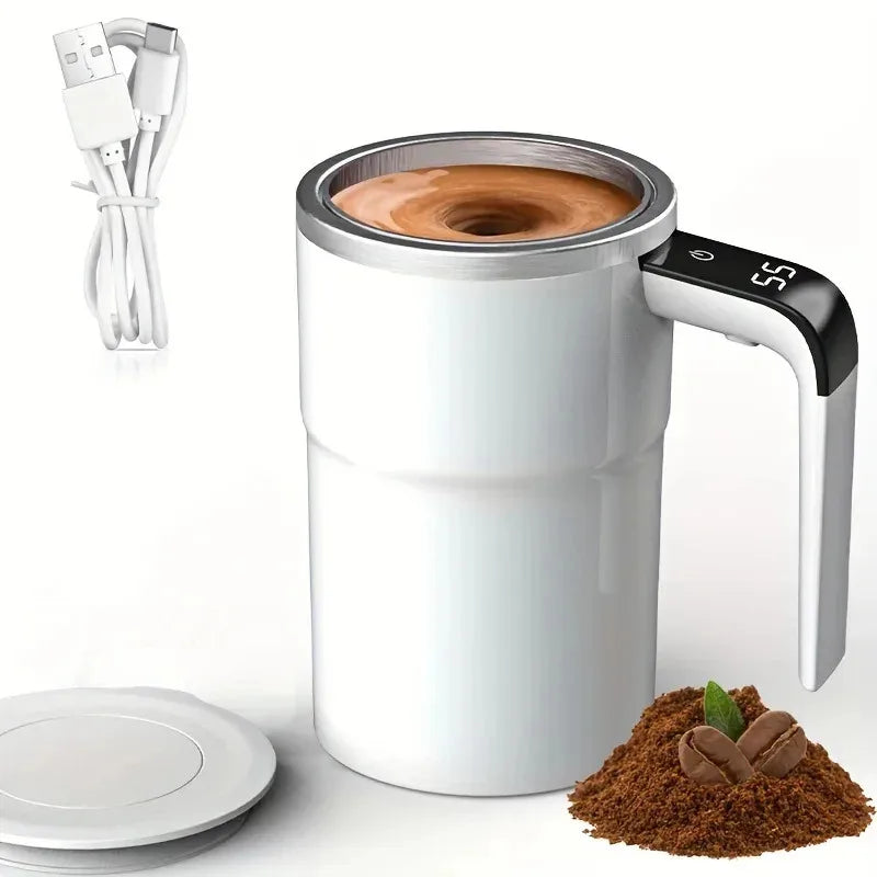 Self-Stirring Mug — Waterproof Electric Coffee Mixer, USB Rechargeable
