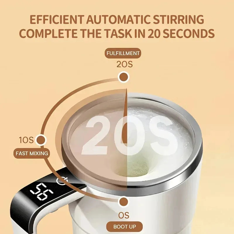 Self-Stirring Mug — Waterproof Electric Coffee Mixer, USB Rechargeable