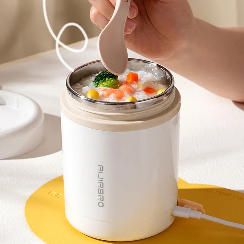 Electric Lunch Box — Portable USB Food Warmer, 600ML Stainless Steel