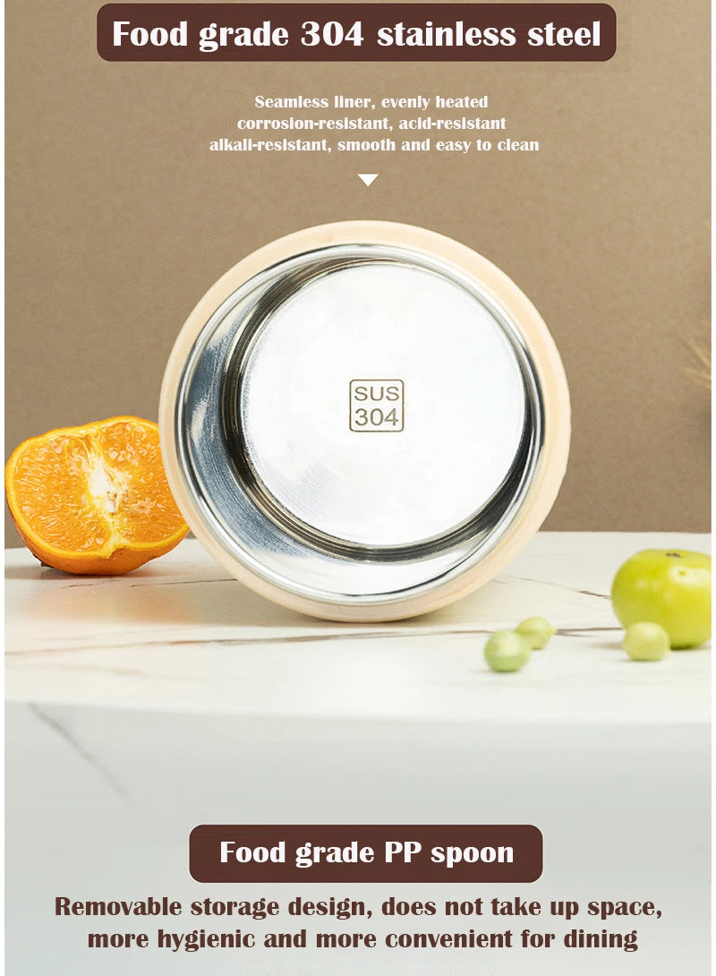 Electric Lunch Box — Portable USB Food Warmer, 600ML Stainless Steel